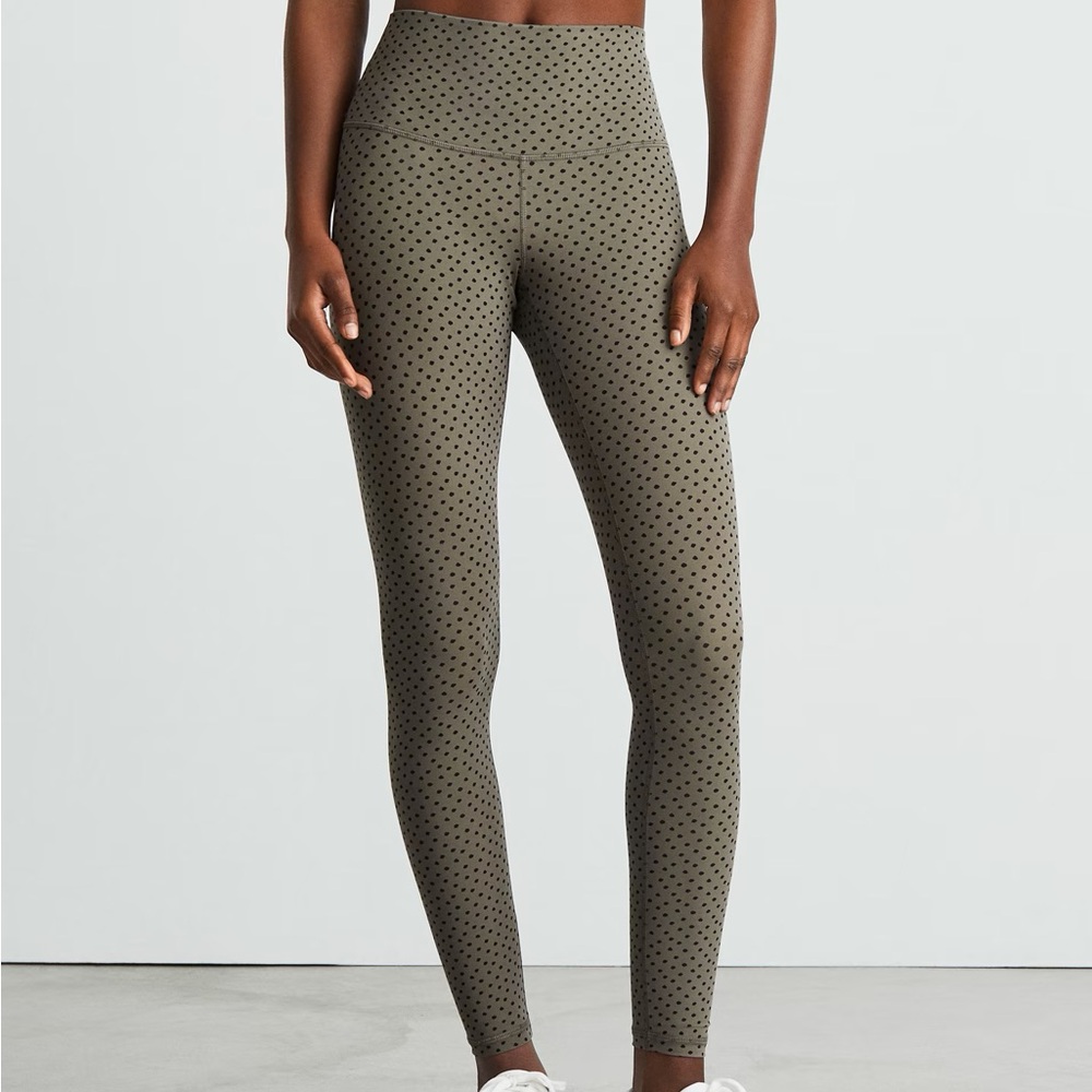 Everlane Olive Polka Dot Leggings